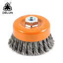 4 colių susuktas mazgo vielos taurės šepetėlis patvarios rūšies